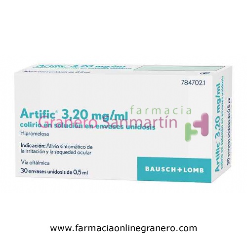 ARTIFIC 3,20 mg/ml COLIRIO EN SOLUCION EN ENVASE  UNIDOSIS , 30 envases unidosis de 0,5 ml