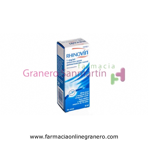 RHINOVÍN 1 MG/ML SOLUCIÓN PARA PULVERIZACIÓN NASAL, 1 frasco de 10 ml