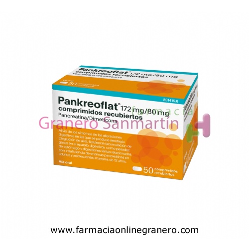 PANKREOFLAT 172 MG/80 MG COMPRIMIDOS RECUBIERTOS  50 comprimidos