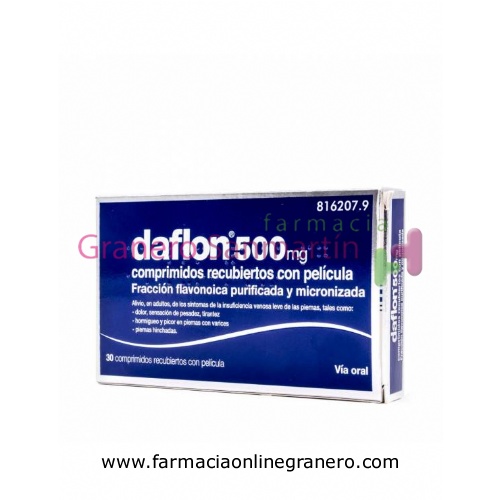 DAFLON 500 MG COMPRIMIDOS RECUBIERTOS CON PELÍCULA, 30 comprimidos