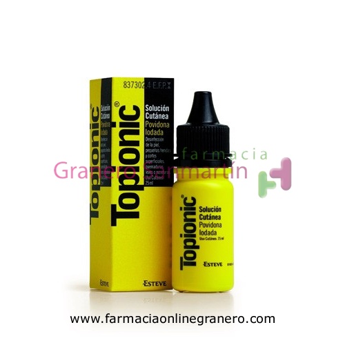 TOPIONIC 100 MG/ML SOLUCION CUTANEA, 1 frasco de 25 ml