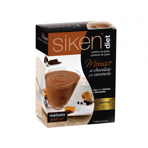 Siken diet mousse de chocolate c/ caramelo (7 sobres 23 g)