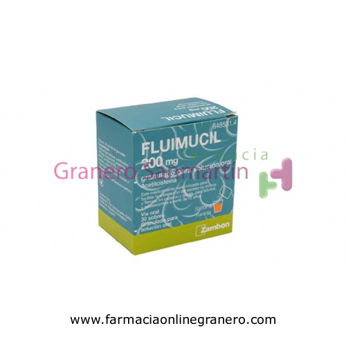FLUIMUCIL 200 mg GRANULADO PARA SOLUCION ORAL , 30 sobres