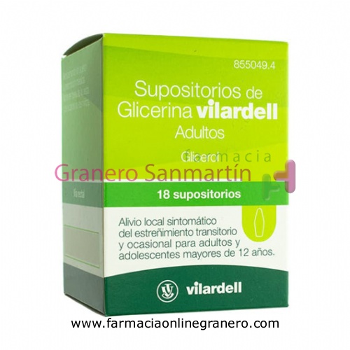 SUPOSITORIOS DE GLICERINA VILARDELL ADULTOS, 18 supositorios