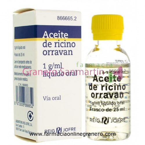 ACEITE RICINO ORRAVAN 1G/ML LIQUIDO ORAL, 1 frasco de 25 ml