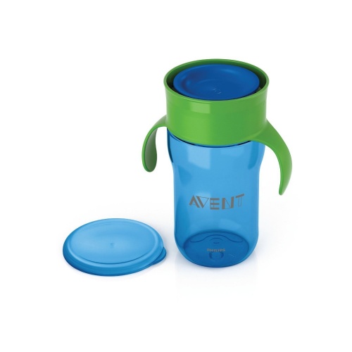 Taza de aprendizaje - avent philips (+18 m 340 ml morado azul verde)