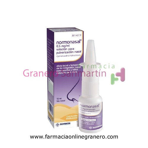 NORMONASAL 0,5 mg/ml SOLUCION PARA PULVERIZACION NASAL , frasco 15 ml