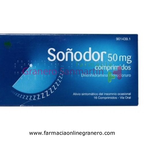 SOÑODOR DIFENHIDRAMINA 50 mg COMPRIMIDOS , 16 comprimidos