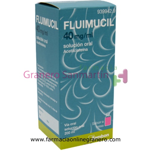 FLUIMUCIL 40mg/ml SOLUCION ORAL , 1 frasco de 200 ml