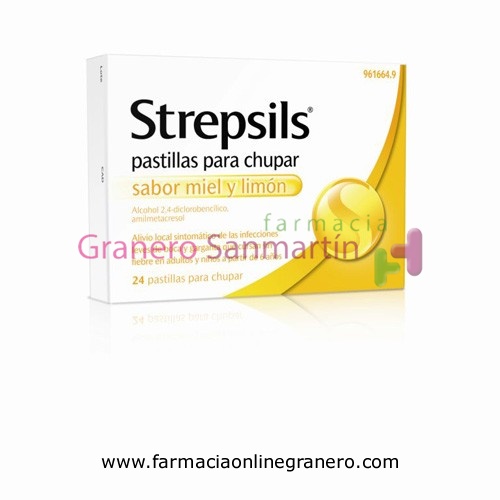 STREPSILS PASTILLAS PARA CHUPAR SABOR MIEL Y LIMON , 24 pastillas