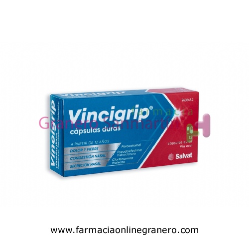 VINCIGRIP CAPSULAS DURAS , 12 cápsulas