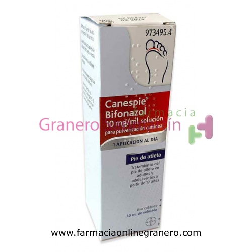 CANESPIE BIFONAZOL 10 mg/ml SOLUCION PARA PULVERIZACION CUTANEA , 1 frasco de 30 ml