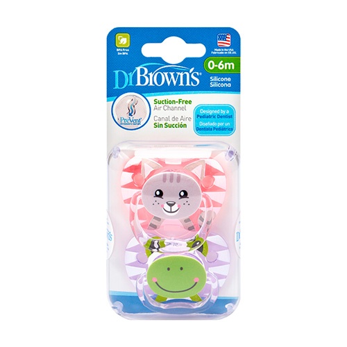 Chupete silicona - dr brown´s prevent classic animal faces (0 - 6 meses 1 unidad niña)