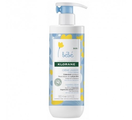 Klorane bebe crema limpiadora al cold cream (1 envase 500 ml)