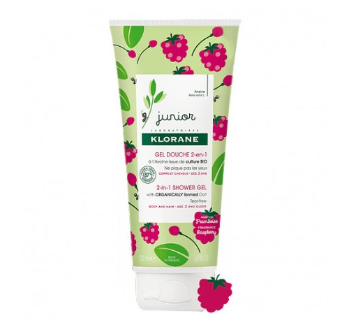 Klorane junior gel ducha 2 en 1 (1 envase 200 ml perfume frambuesa)