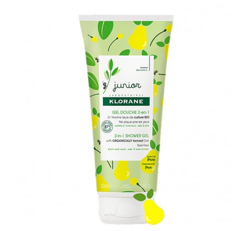 Klorane junior gel ducha 2 en 1 (1 envase 200 ml perfume pera)