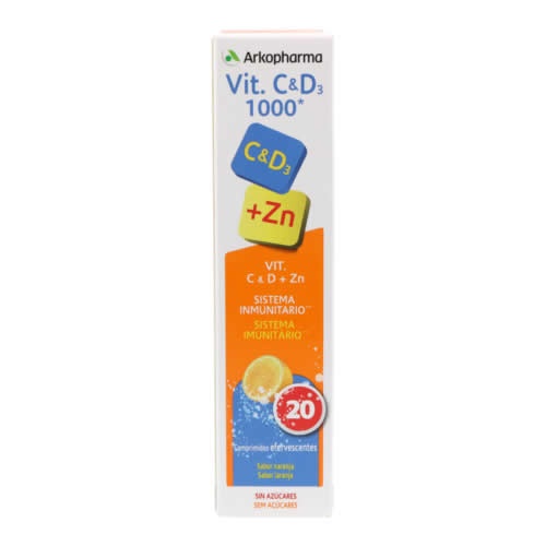 Arkopharma vitamina c y d3 1000 (20 comprimidos efervescentes)