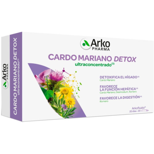 Arkofluido cardo mariano detox  20 ampollas 15 ml