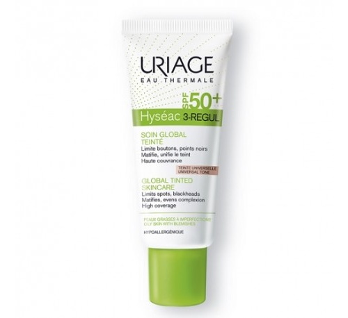 Hyseac 3 regul cuidado global spf50+ con color - uriage (1 envase 40 ml)