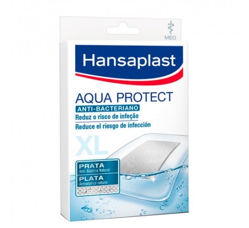 Hansaplast med aqua protect con gasa - aposito esteril (5 unidades 7 cm x 6 cm)