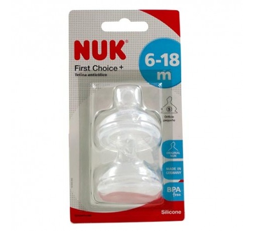 Tetina silicona anticolico - nuk first choice+ (t-2 s 2 tetinas)