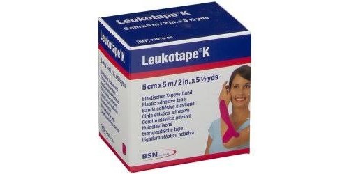 Leukotape k - vendaje neuromuscular tecnica vnm (rosa 5 cm x 5 cm)