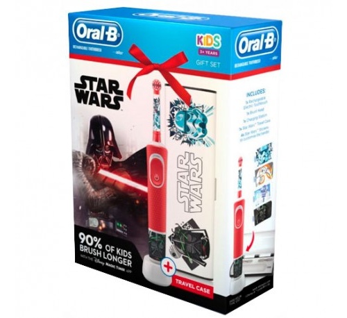 Cepillo dental electrico recargable infantil - oral-b kids (star wars con estuche de viaje)