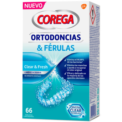 Corega ortodoncias & ferulas (66 tabletas limpiadoras)