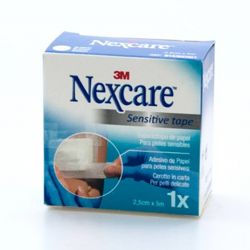 ESPARADRAPO HIPOALERGICO - 3M NEXCARE SENSITIVE TAPE (BLANCO 5 M X 2.5 CM)