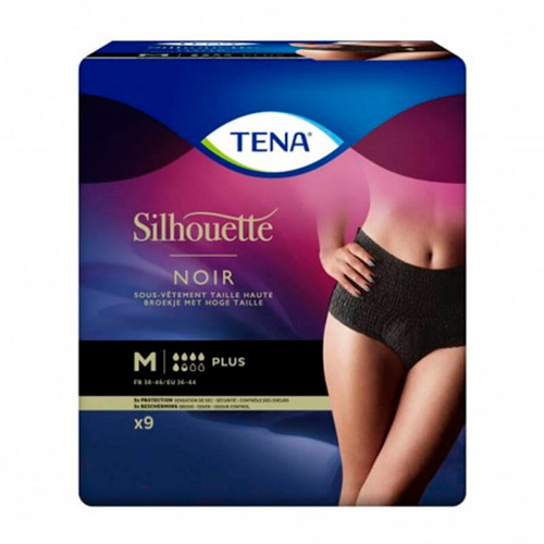 Tena silhouette cintura alta - braga absorb inc orina dia anat (negro talla m 9 u)