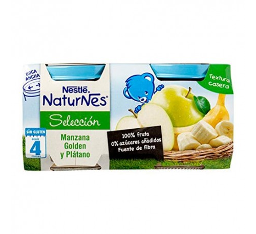 Nestle naturnes seleccion manzana golden platano (200 g 2 u)