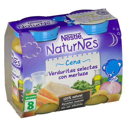 Naturnes cena verduritas selectas con merluza (200 g 2 u)