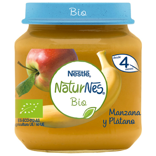 Nestle naturnes bio manzana y platano (tarrito 120 g)