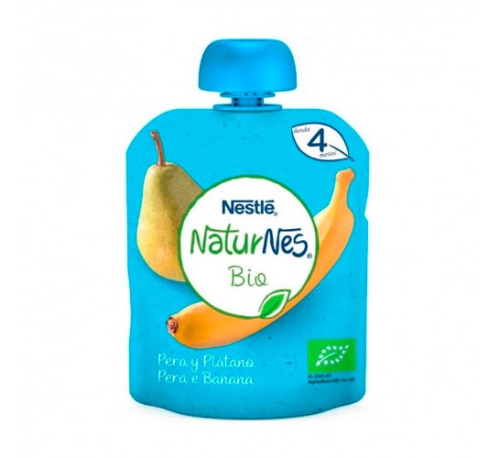 Nestle naturnes bio pera y platano (bolsita 90 g)