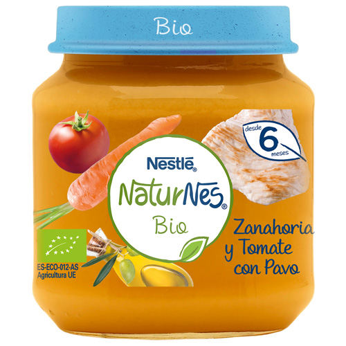 Naturnes bio zanahoria y tomate con pavo (200 g)
