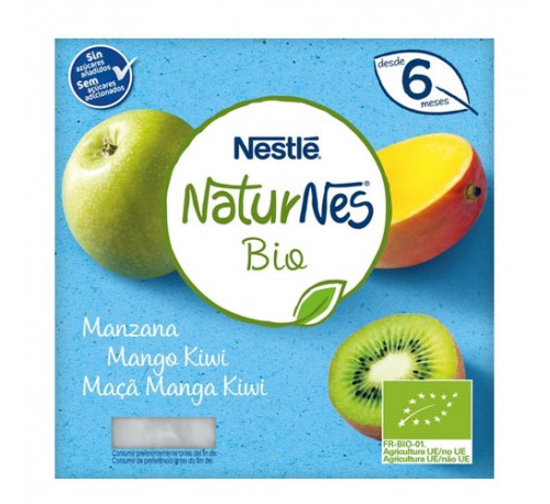 Nestle naturnes bio manzana mango y kiwi (4 tarrinas x 90 g)