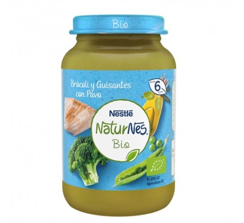 Nestle naturnes bio brocoli con guisantes y pavo (190 g)