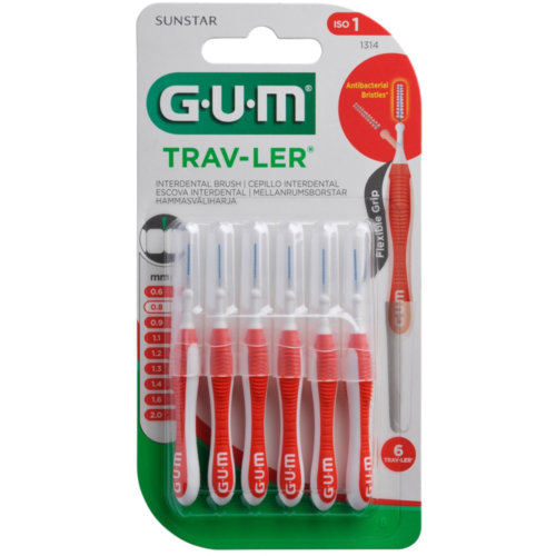 Cepillo interdental - gum 1314 trav-ler (0.8 mm 6 unidades)