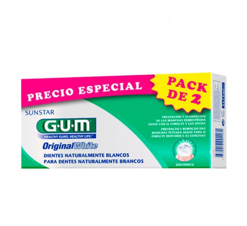 Gum original white pasta dental (2 tubos 75 ml)