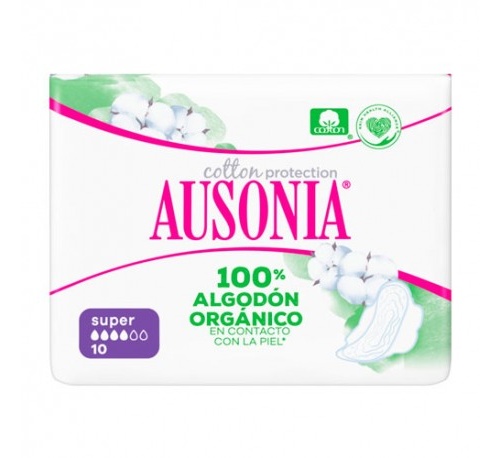 Compresas higienicas femeninas - ausonia cotton protection (super alas 10 u)