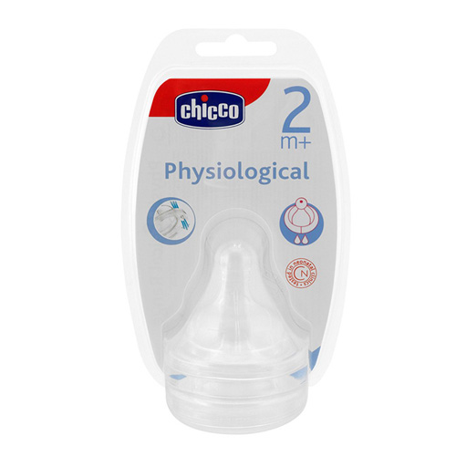 Tetina silicona - chicco fisiologico b ancha flujo medio (2 + mes 2 u)