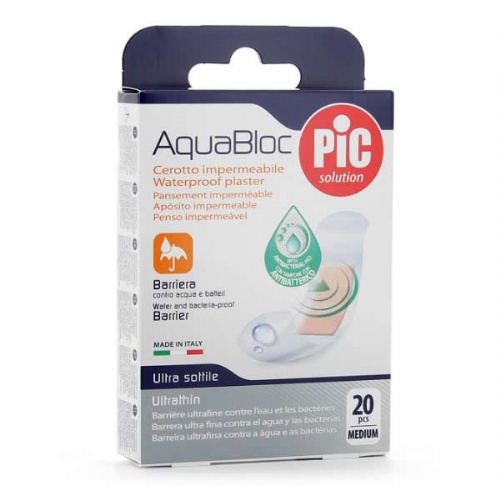 Pic aquabloc con bactericida - aposito adhesivo (19x72 mm 20 u)