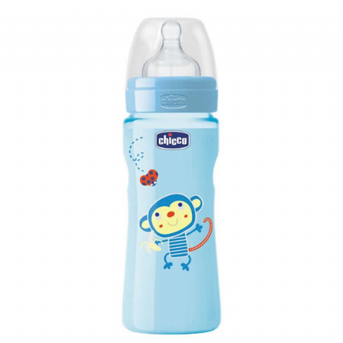 BIBERON PP T SILICONA (4M+ 330 ML AZUL)