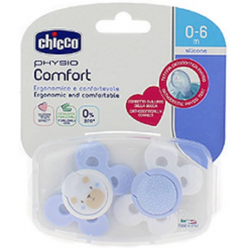 Chupete silicona - chicco physio comfort (niño 0-6 m 2 u)
