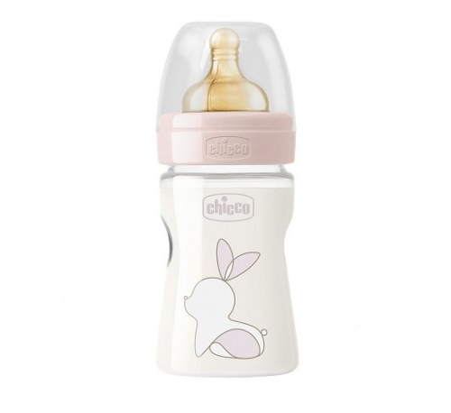 Biberon plastico t caucho - chicco original touch (rosa 0m+ flujo normal 150 ml)
