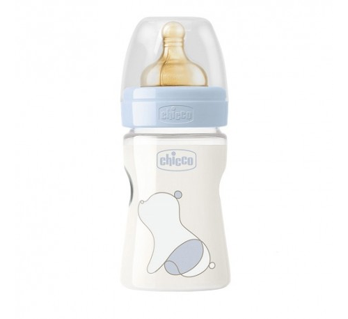 Biberon plastico t caucho - chicco original touch (azul 0m+ flujo normal 150 ml)