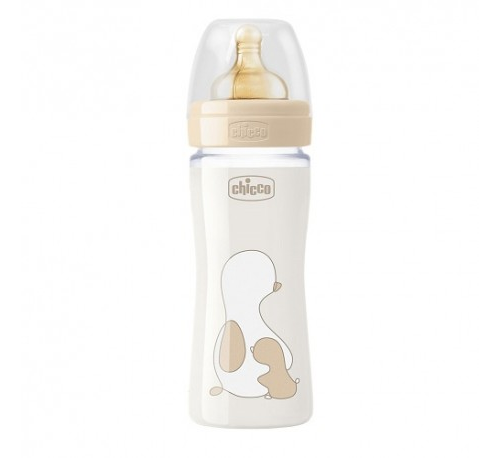 Biberon vidrio t caucho - chicco original touch (neutro 2m+ flujo medio 250 ml)