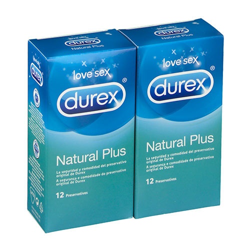 Durex natural plus - preservativos (12 preservativos 2 cajas)