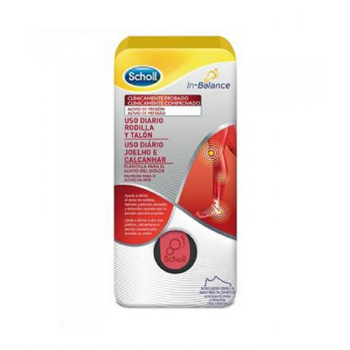 Plantillas uso diario rodilla y talon - scholl in-balance (talla s 1 par)