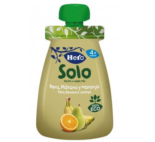 Hero baby solo platano pera y naranja (1 envase 100 g)